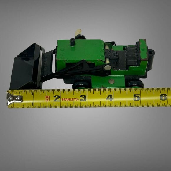Vintage Early 1970’s Tonka Miniature Front Loader Bulldozer Green Pressed Steel - Picture 3 of 16